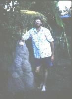 My cousin in his back garden . . .